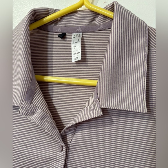 🎉4/30$🎉 Adidas Purple Fitted Polo Shirt Short Sleeve PTP 18💜 - Picture 2 of 5